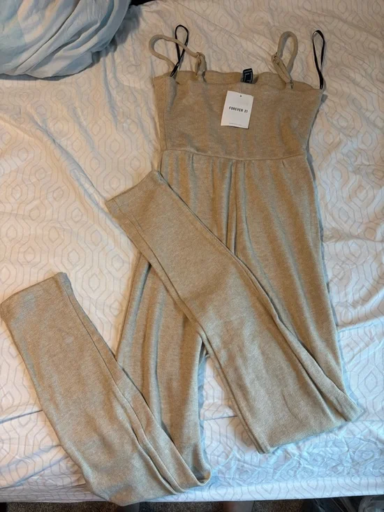 Forever 21 Tan Knit Strap Jumpsuit - Picture 3 of 3